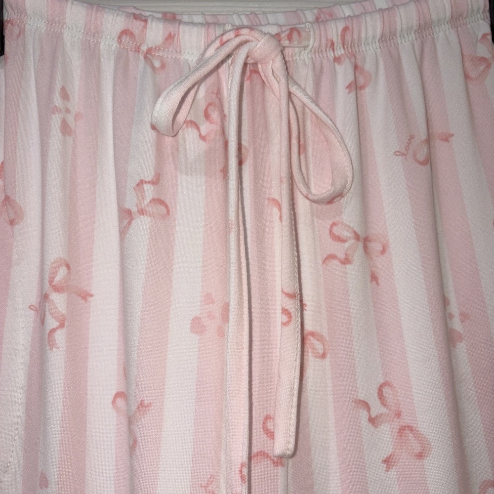 Flora Nikrooz Pajama Set Women XL 14-16 Pink White 2-Piece Top & Pants Sleepwear - Picture 10 of 15
